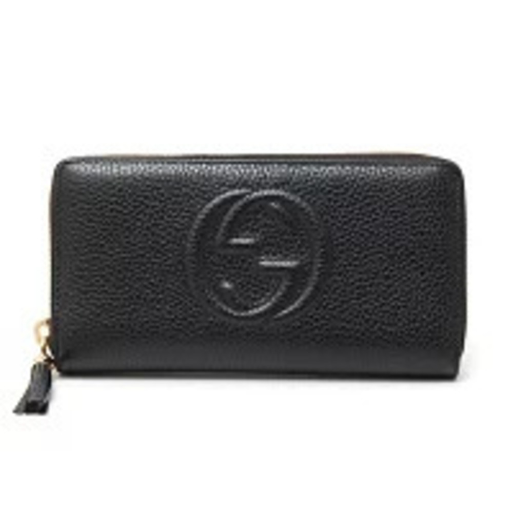 Gucci Soho Round Zip Long Wallet Interlocking GG Black